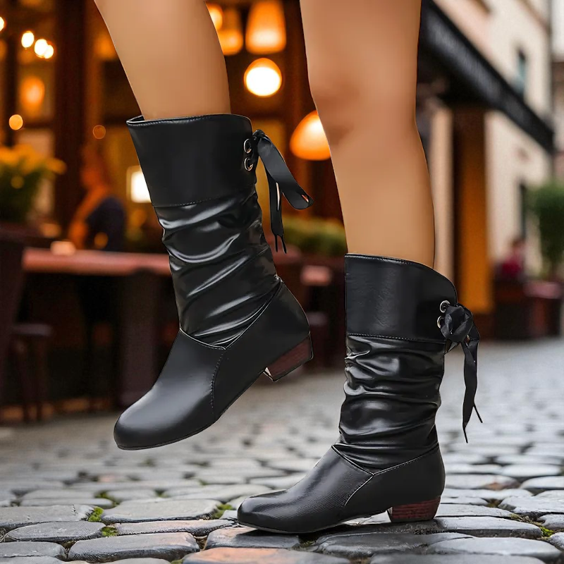 Gabriela™ | Eleganckie botki sznurowane na stabilnym obcasie