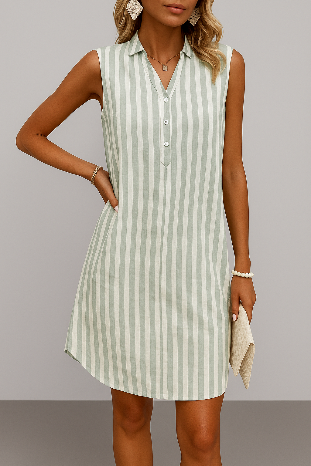 KATARZYNA™ | ELEGANCKA SUKIENKA KOSZULOWA W PASKI