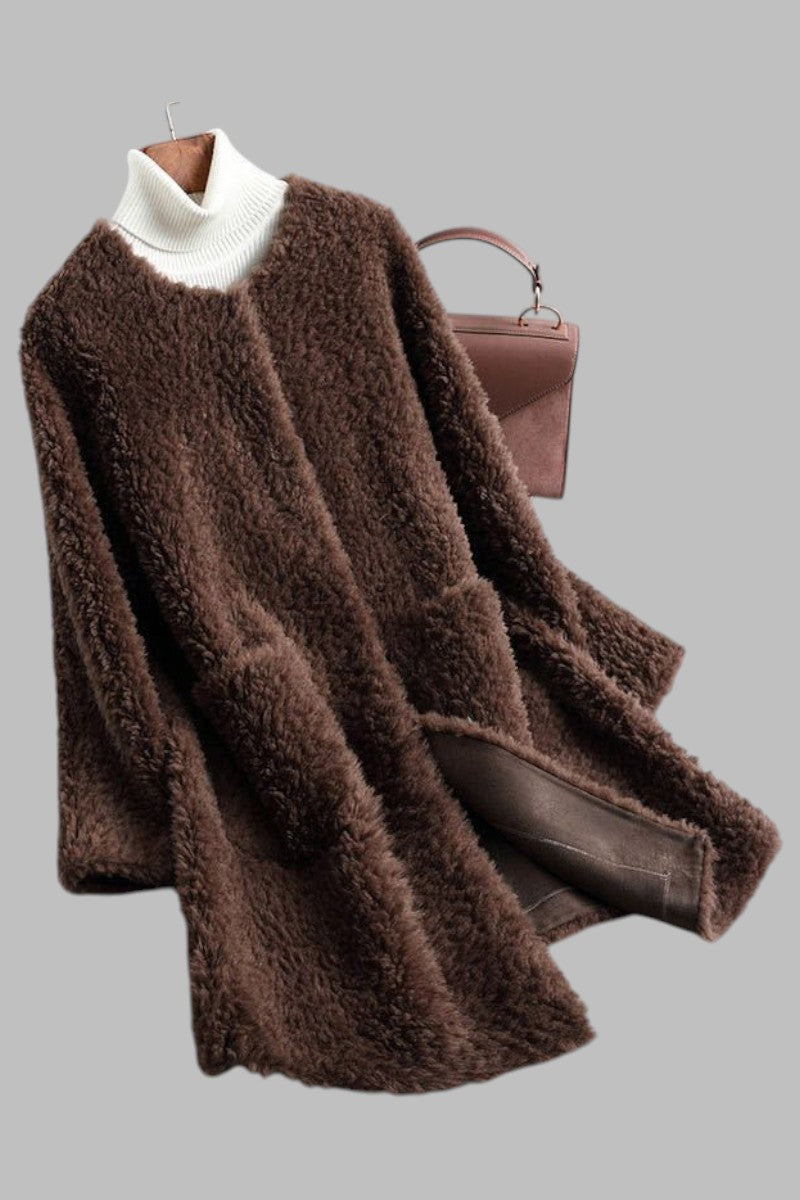 ARVELLA™ | PŁASZCZ TEDDY Z OWCZEJ SKÓRY