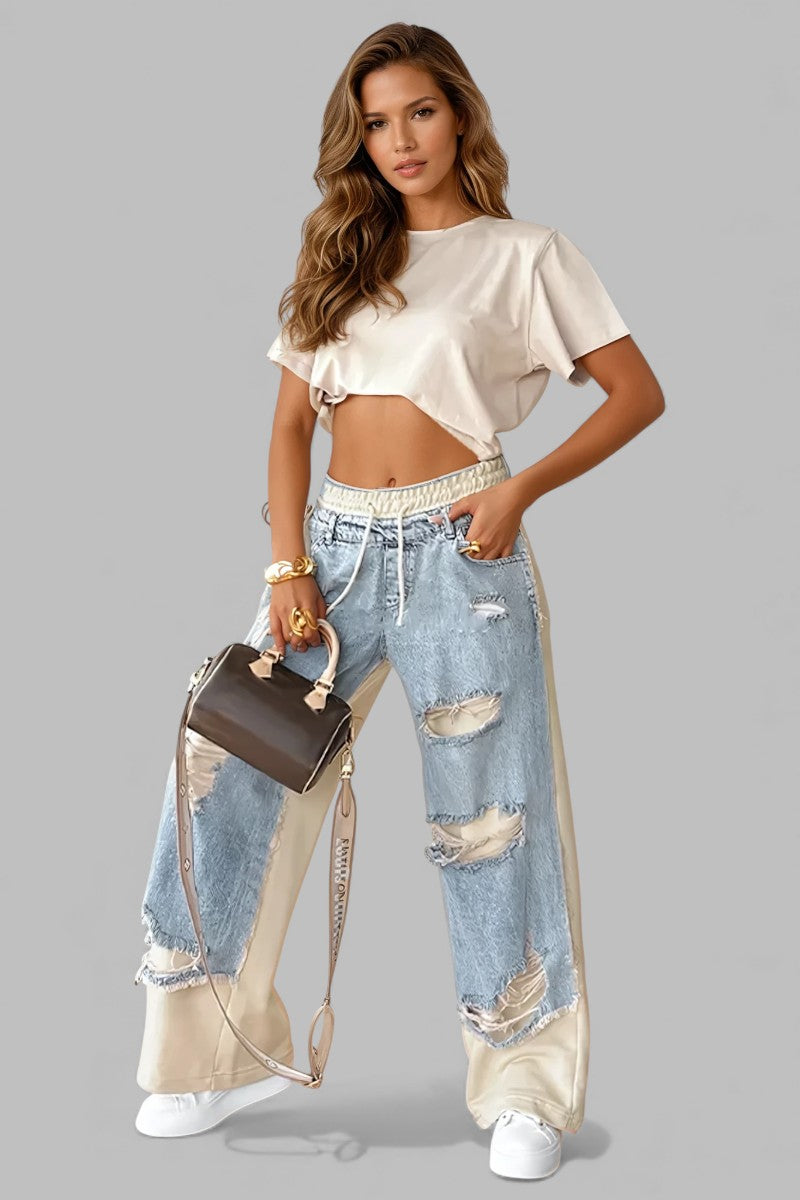 ALDONA™ | WARSTWOWE JEANSY 2 W 1