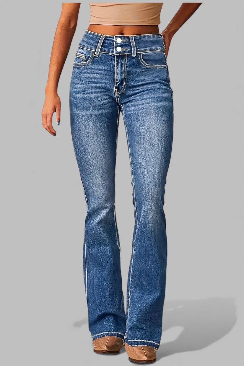 ALINA™ | JEANSY Z WYSOKIM STANEM I ROZSZERZANYMI NOGAWKAMI