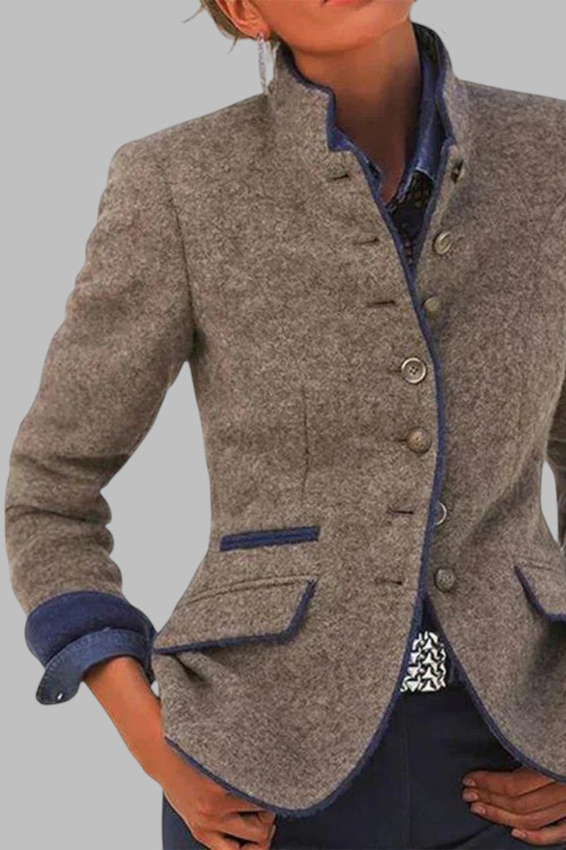 HELENA™ | ELEGANCKI KARDIGAN Z WYSOKIM KOŁNIERZEM