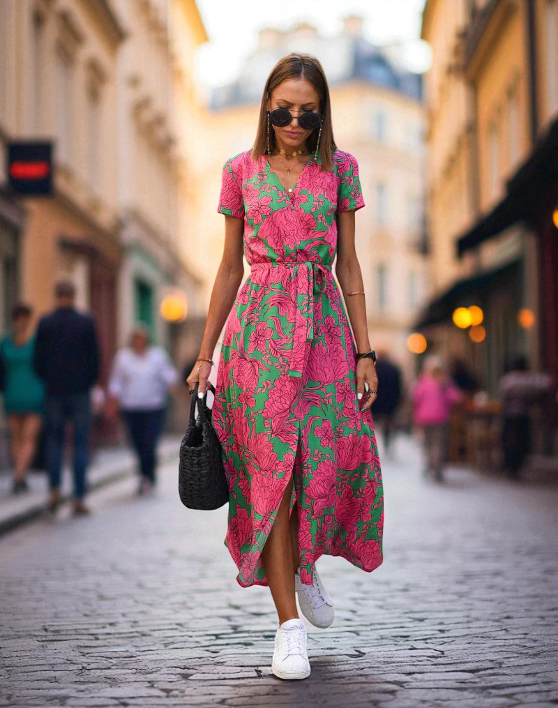 SERELINA™ | ELEGANCKA SUKIENKA Z DEKOLTEM W SEREK I ZAKRYCIEM BRZUCHA