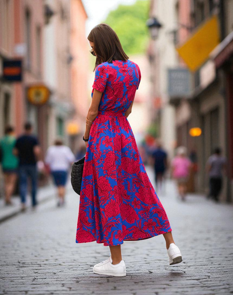 SERELINA™ | ELEGANCKA SUKIENKA Z DEKOLTEM W SEREK I ZAKRYCIEM BRZUCHA