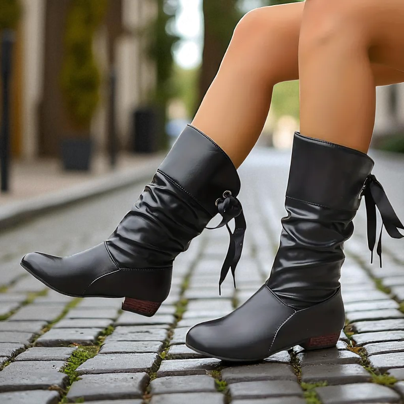 Gabriela™ | Eleganckie botki sznurowane na stabilnym obcasie