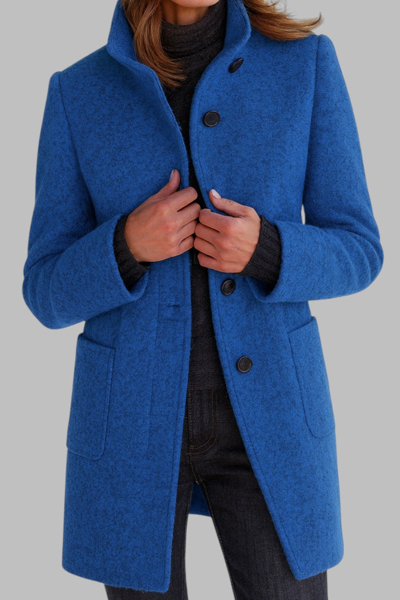 ROZALIA™ | ELEGANCKA KURTKA Z MIESZANKI WEŁNY Z WYSOKIM KOŁNIERZEM