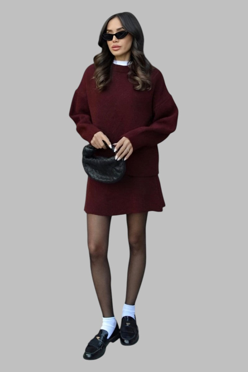 WANDA™ | KOMPLET DZIANINOWY – SWETER & SPÓDNICA