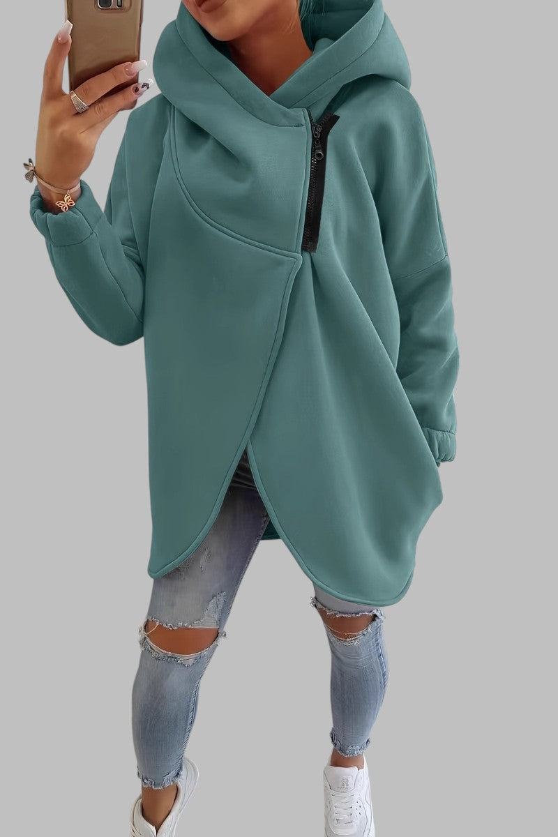 LEONA™ | BLUZA DAMSKA Z KAPTUREM I ZAMKIEM BŁYSKAWICZNYM